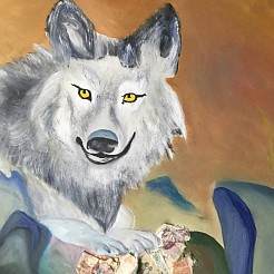 Geld wolf  your money of your life painted by 