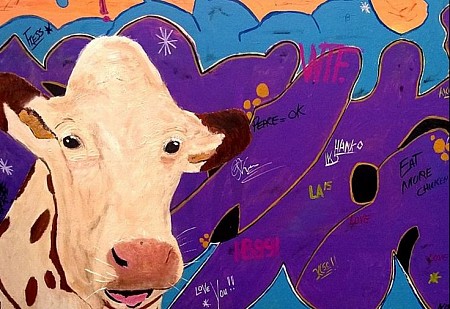 Urban cow painted by Aat Kuijpers