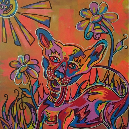 Happy Dog painted by Zippora Meijer