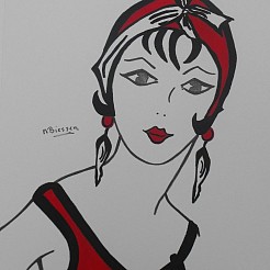 Art Deco Portret painted by 