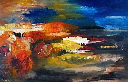 Landschap-abstract! painted by Irene van Uxem