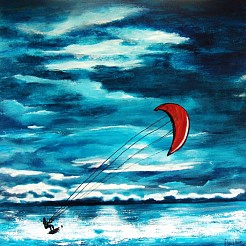 Kitesurfer in acion. Sale! painted by 