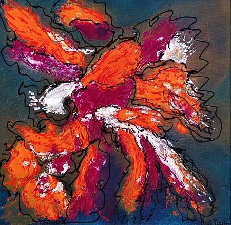 Abstract in orange and purple.  Sale! painted by AnsDuinArt.nl