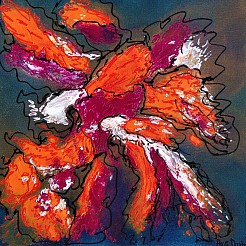 Abstract in orange and purple.  Sale! painted by 