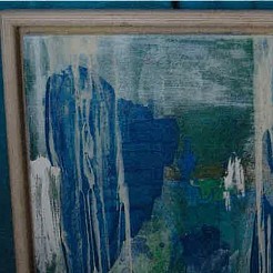 Untitled abstract  - groen met blauw painted by 