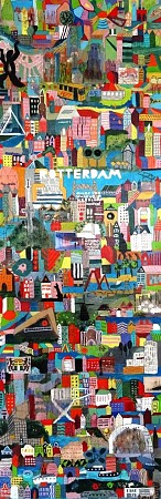 Rotterdam, nostalgie met een knipoog naar Hundertwasser painted by Margot Braal