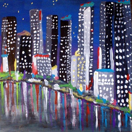 Skyline painted by Aat Kuijpers