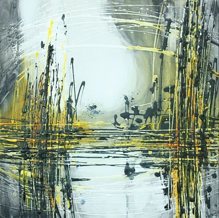 Silvery moon over Golden Lake painted by Herold Boertjens