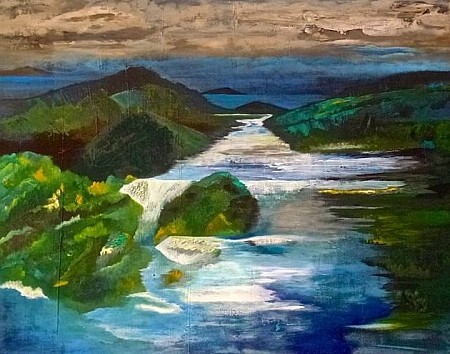 Waterval painted by Irene van Uxem