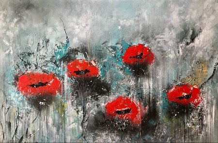 Flower poppy painted by Diney Berg