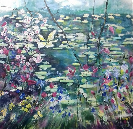 Tuinen van giverny painted by Loes Loe-sei Beks