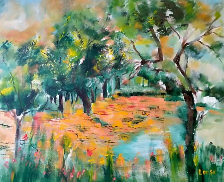 Olijfbomen painted by Loes Loe-sei Beks