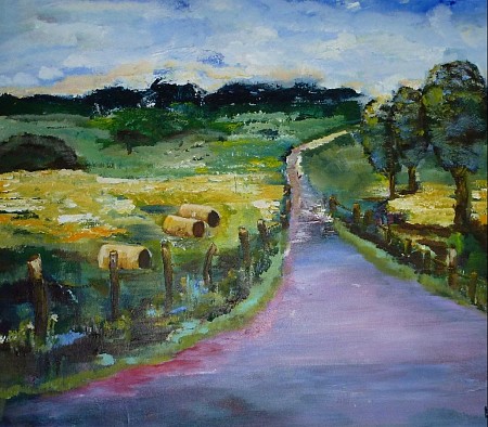 Landschap sardinie painted by Loes Loe-sei Beks