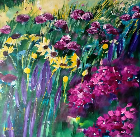 Tuinen van Monet in Giverny painted by Loes Loe-sei Beks