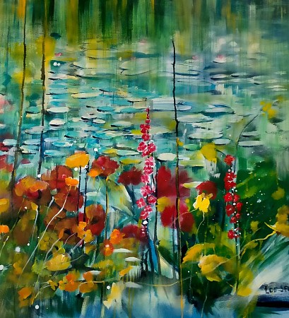 Waterlelies painted by Loes Loe-sei Beks