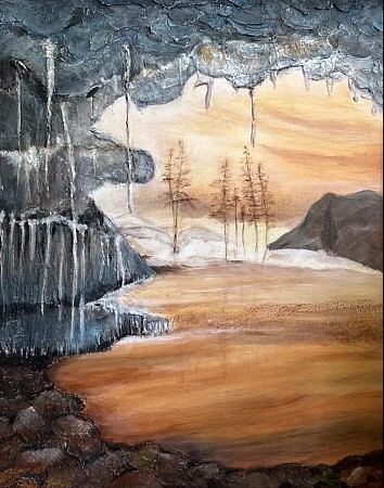 Canadese ijsgrot painted by Hannie Hopster