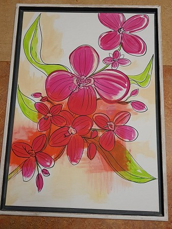 Untitled flowers in pink painted by QUINTAINE MODERN ART