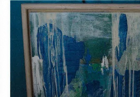 Untitled abstract  - groen met blauw painted by QUINTAINE MODERN ART