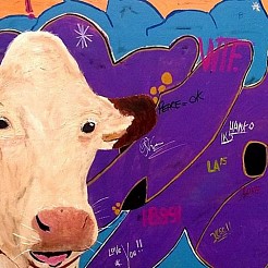 Urban cow painted by 