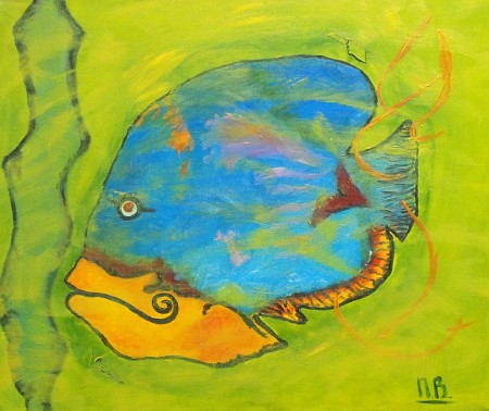 Fish painted by Nelly Biessen