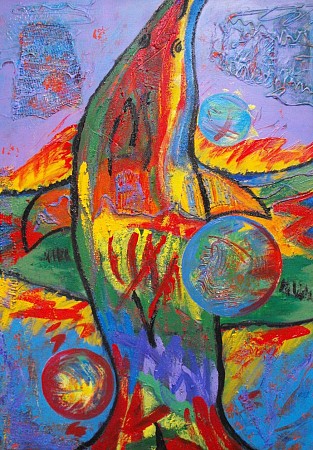 Dolfijn painted by Nelly Biessen
