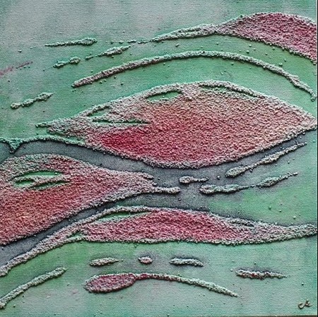 Coral Sedum painted by Yulia Mulino