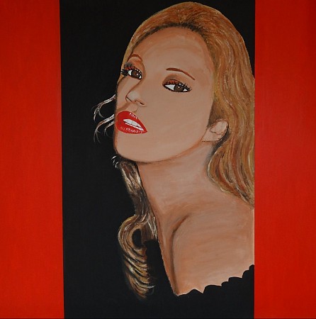 Lady in red painted by Marianne Klaassen