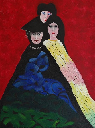 Drie dames painted by Marianne Klaassen