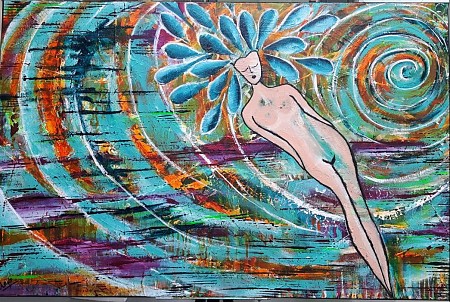 She rises painted by Anja Berkers Art