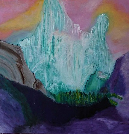 Mountain of ice painted by Marijke Bestman