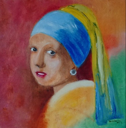Girl with the earring painted by Marijke Bestman