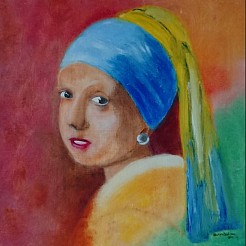 Girl with the earring painted by 