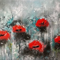 Flower poppy painted by 