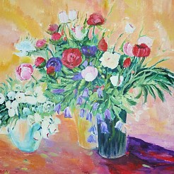 Vazen met bloemen painted by 
