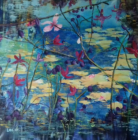 Moderne (waterlelies) painted by Loes Loe-sei Beks