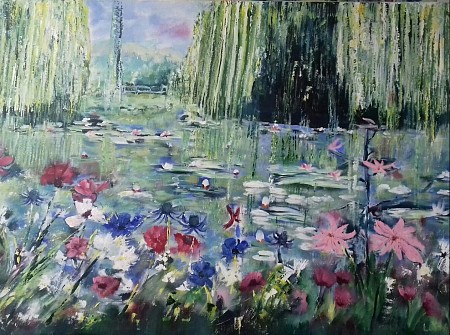 Monet. Tuinen van Giverny painted by Loes Loe-sei Beks