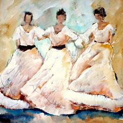 Dansende vrouwen painted by 