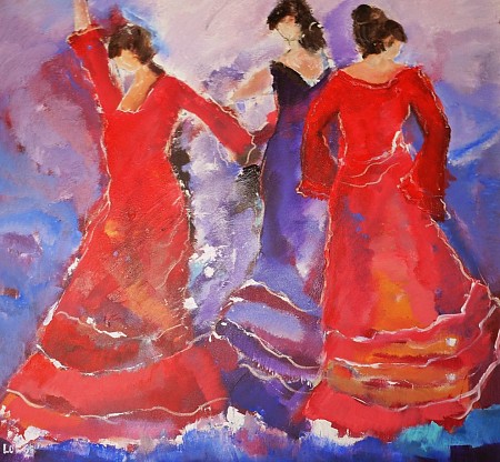 Spaanse dans painted by Loes Loe-sei Beks