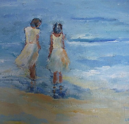 Kindjes aan zee painted by Loes Loe-sei Beks