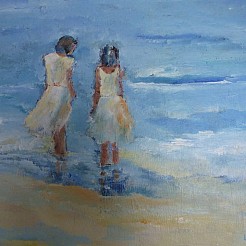 Kindjes aan zee painted by 