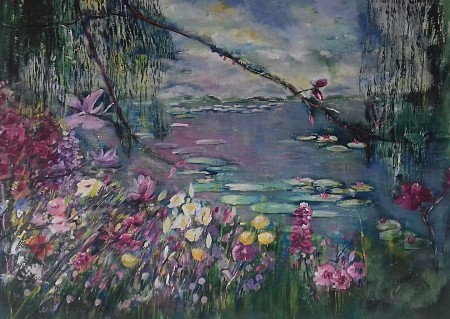 Tuinen van Giverny (Monet) painted by Loes Loe-sei Beks