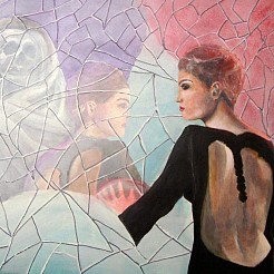Vrouw en de dood in een spiegel painted by 