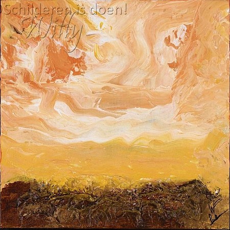 Oranje zon painted by Schilderen is Doen