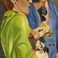 Dames met hondje painted by 