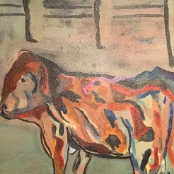 Ecoline op doek kleuren koe painted by 
