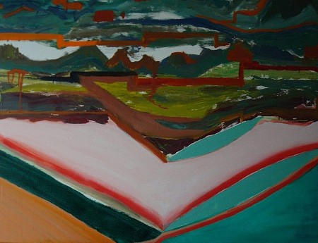 Abstrackt landschap painted by Andre Claeys