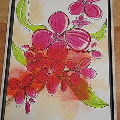 Untitled flowers in pink painted by 