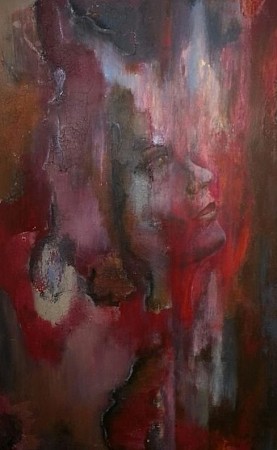 Geabstraheerd portret painted by Ria Kooistra Paintings