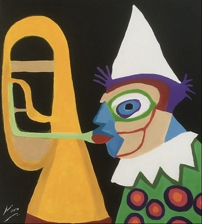 De circus clown painted by Martin Oosterwijk