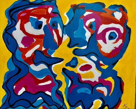 Two dreary People painted by Martin Oosterwijk